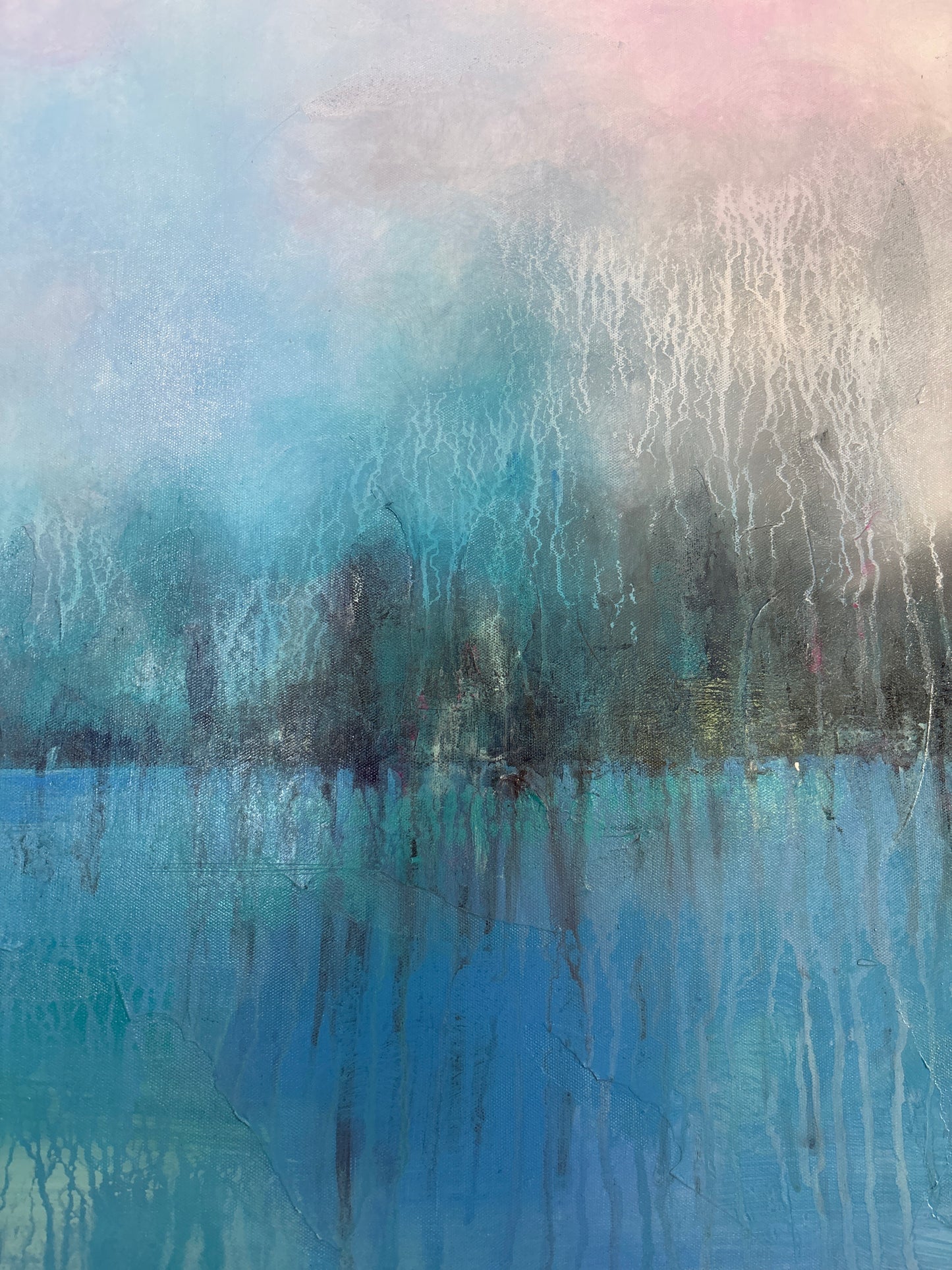 Abstract Cotswolds landscape painting