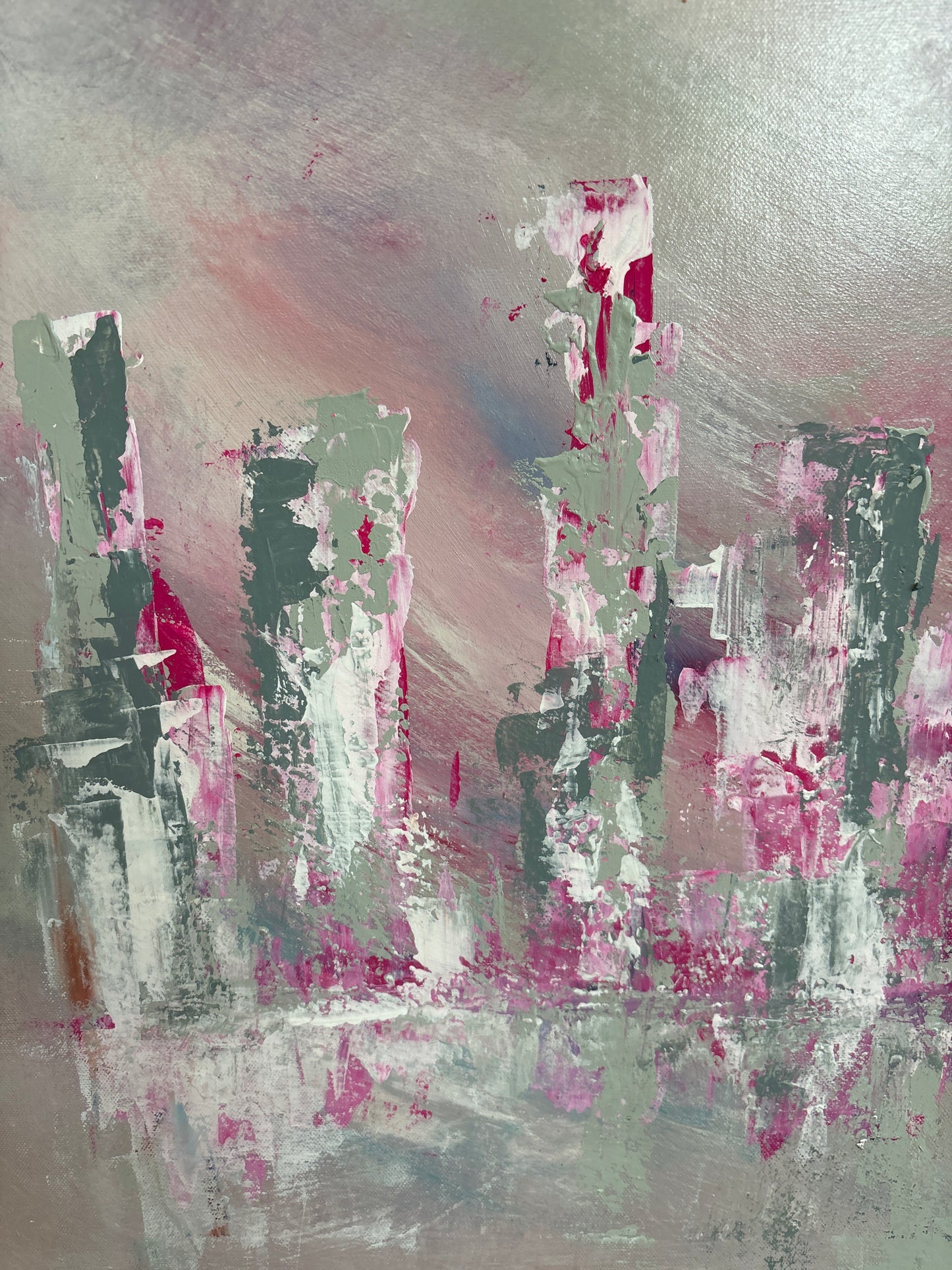 Sunset city painting