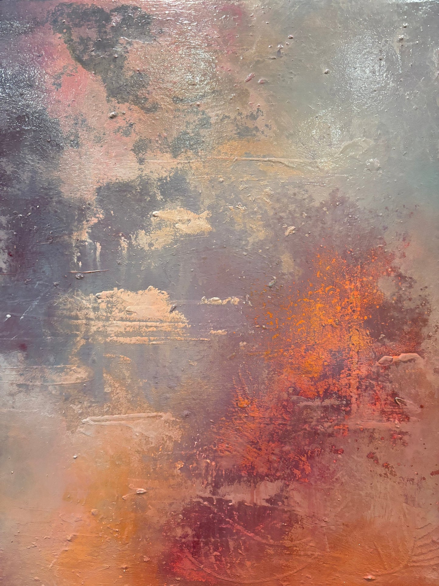 Behind_the_light_2 cloud sky abstract painting orange purple red laura kedzlie art