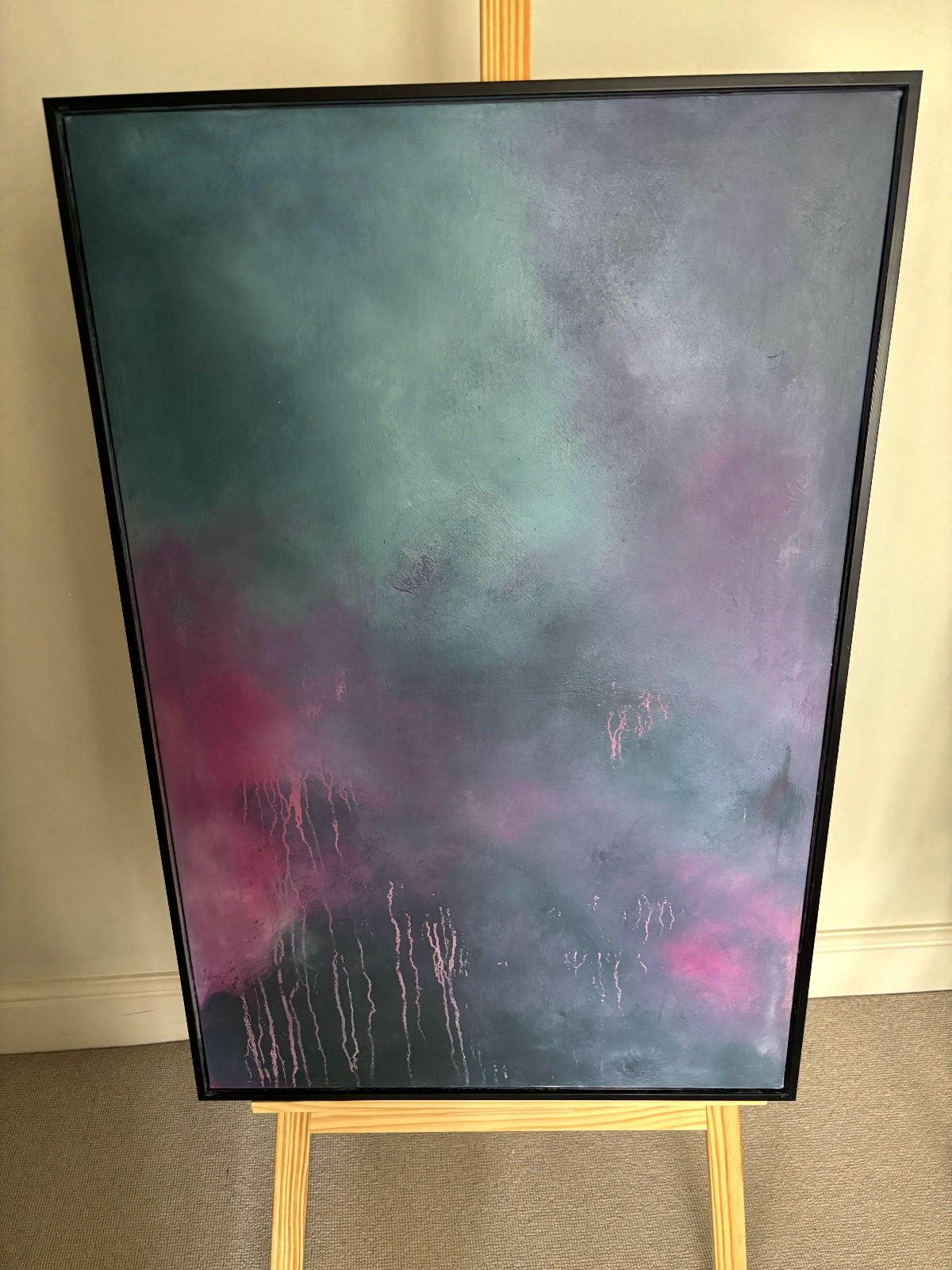 Embracing dusk part II abstract oil cloud painting laura kedzlie
