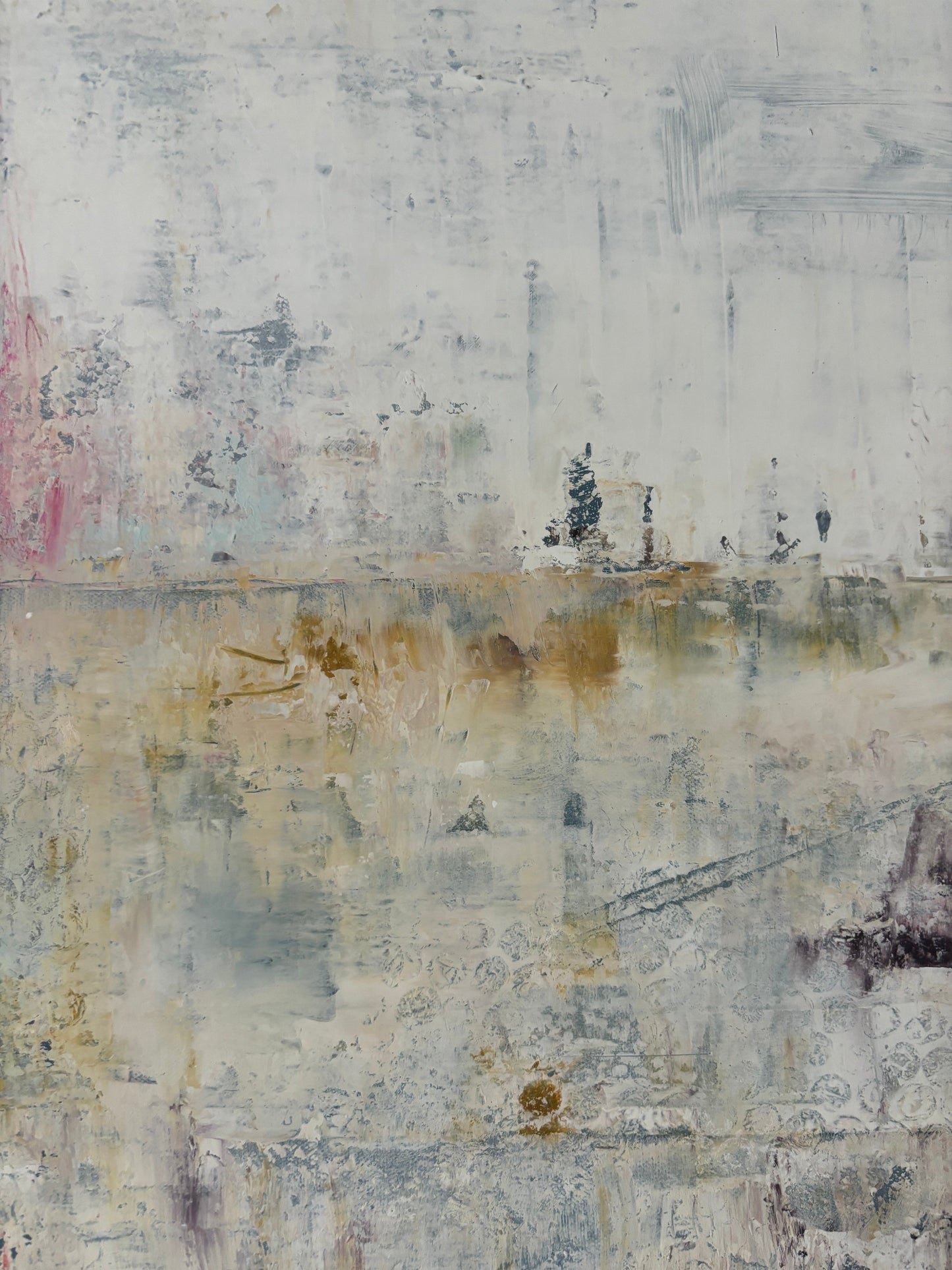 Contemporary painting Forest Dreams abstract landscape art. Laura Kedzlie Art