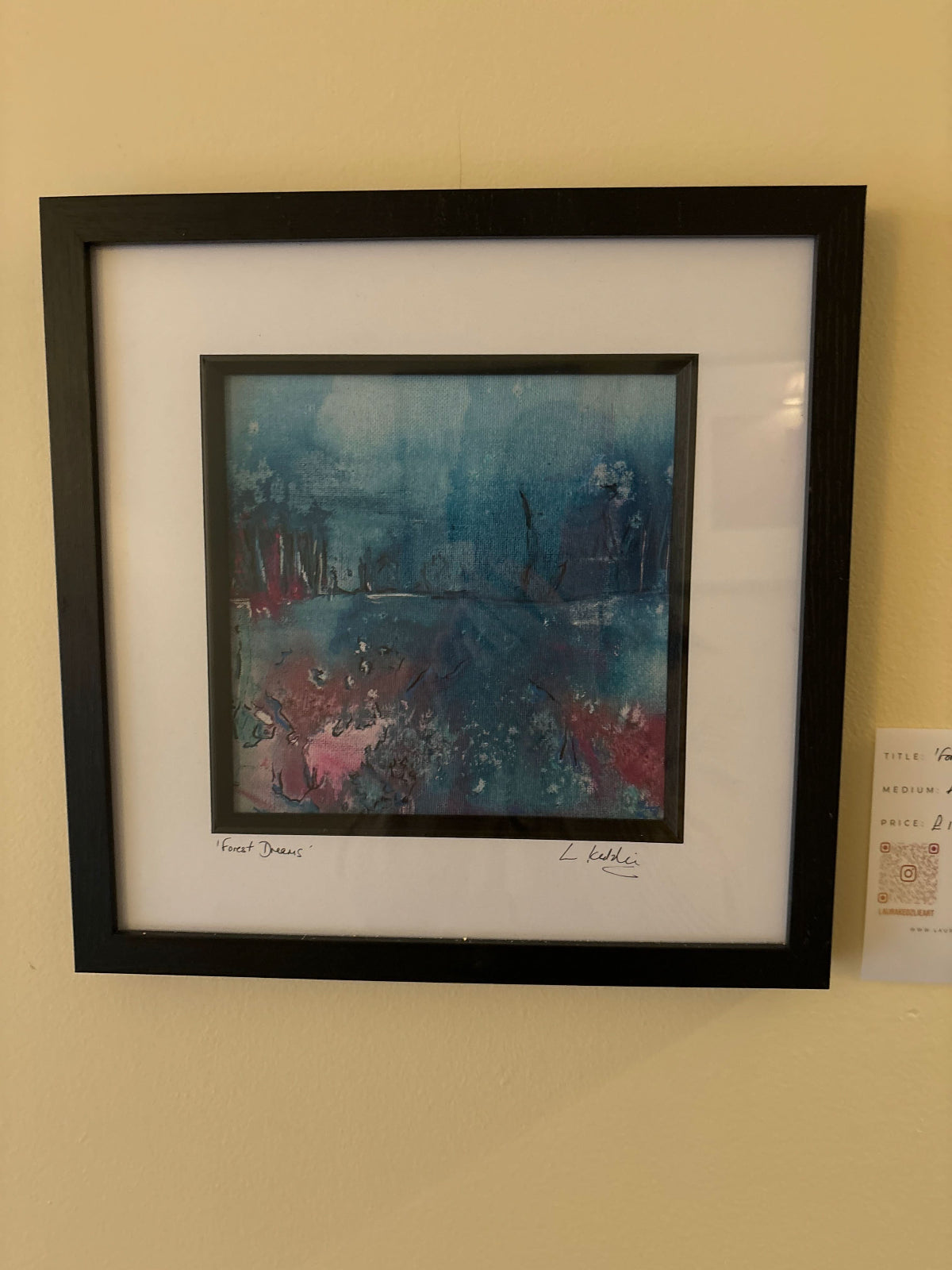 Forest dreams abstract contemporary woodland painting laura kedzlie art