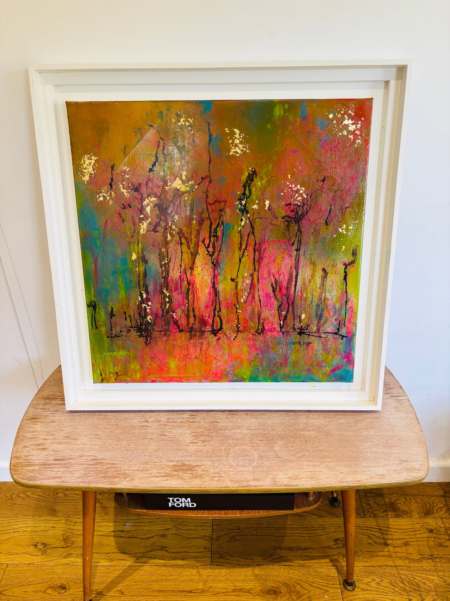Majorca 2025 abstract painting pink green sky laura kedzlie