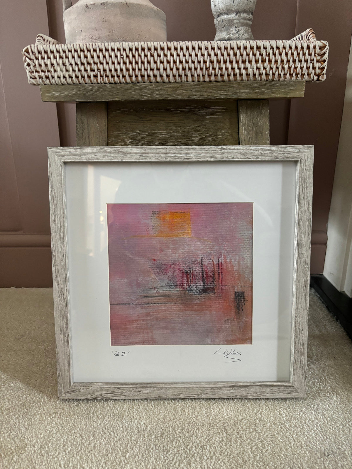 SB II abstract art contemporary pink painting