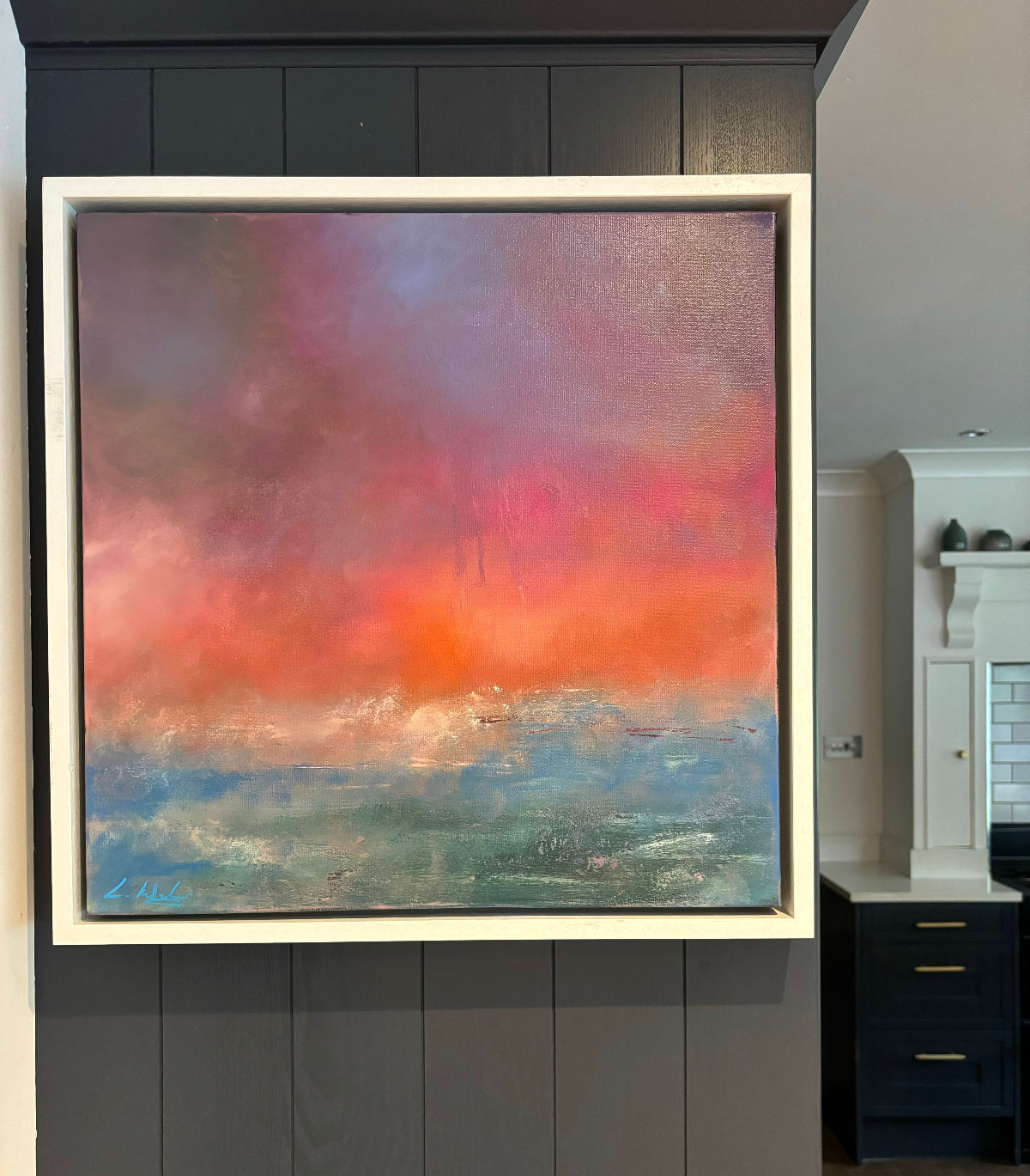 Sunset seas art painting oils commissioned artwork