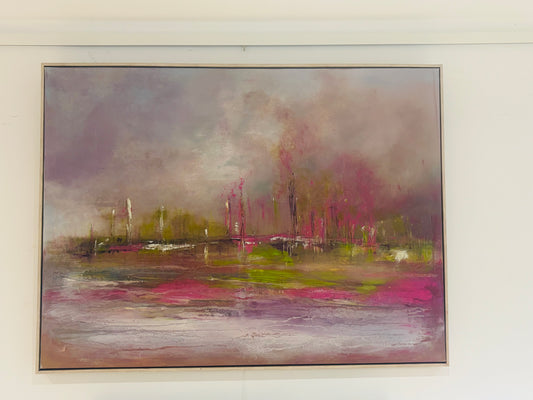 Sunday walks abstract landscape painting laura Kedzlie art