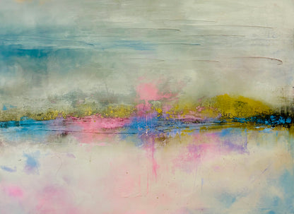Gold leaf abstract contemporary acrylic art painting 
