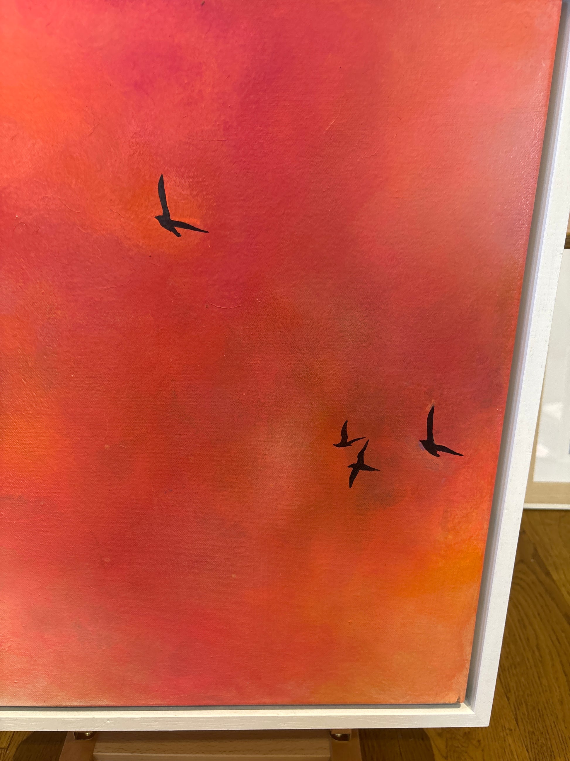 Birds in flight acrylic painting