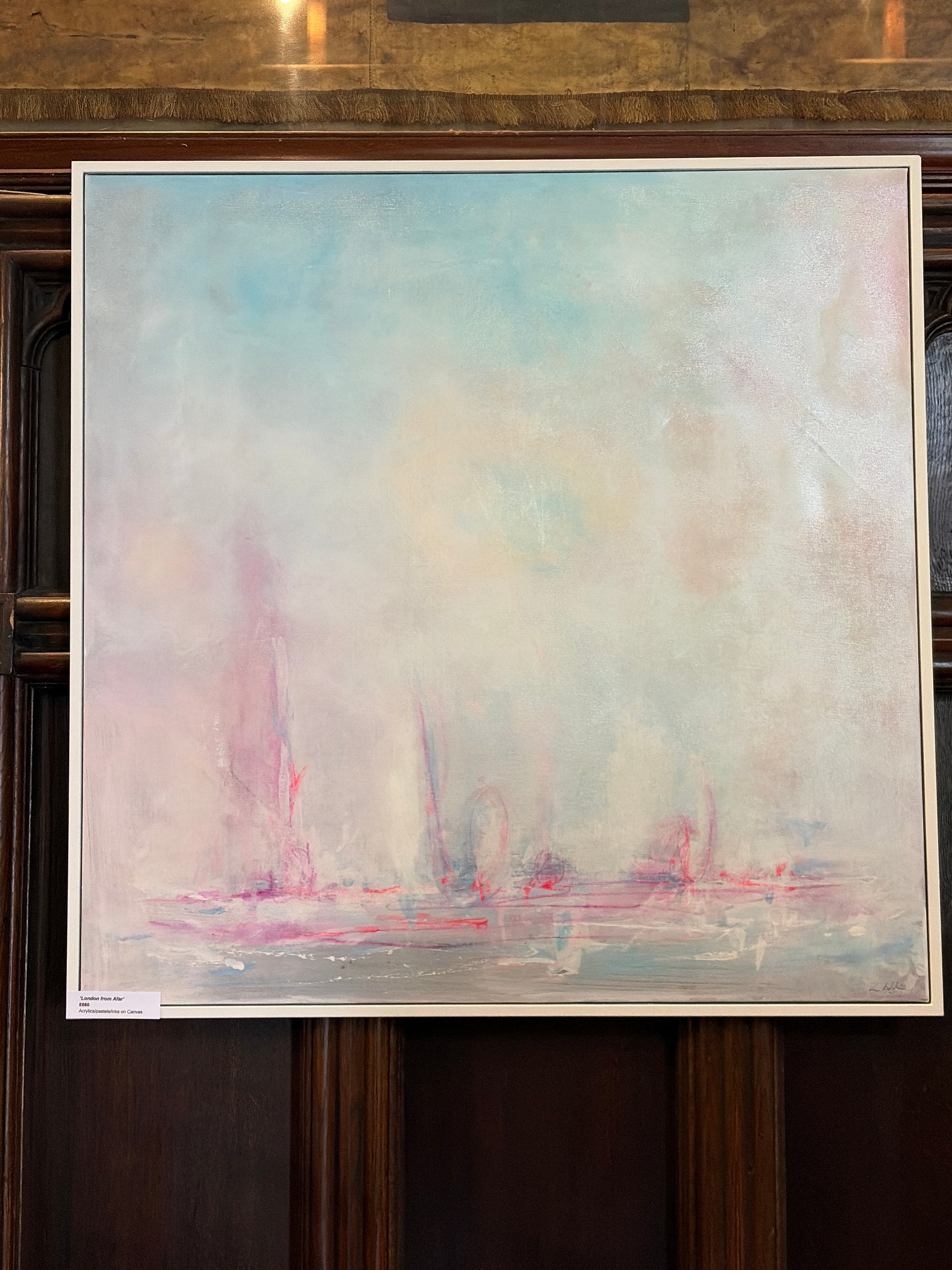 Abstract London cityscape blue acrylics 