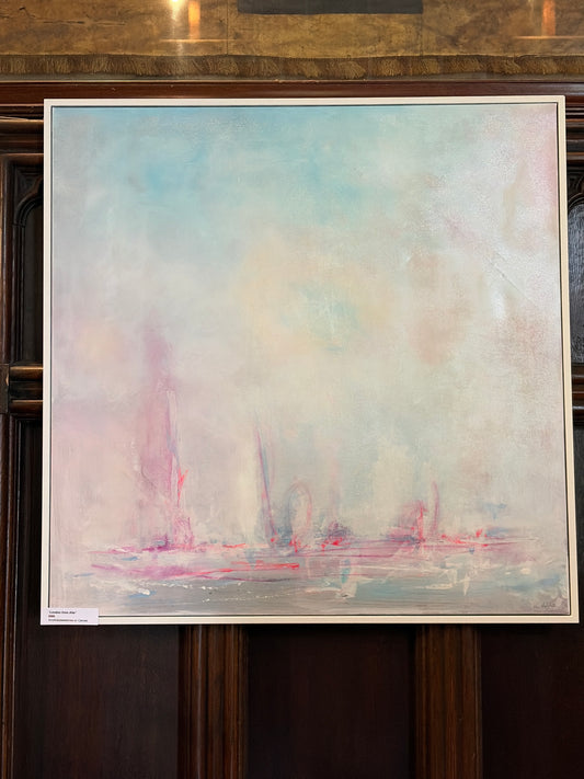 Abstract London cityscape blue acrylics 