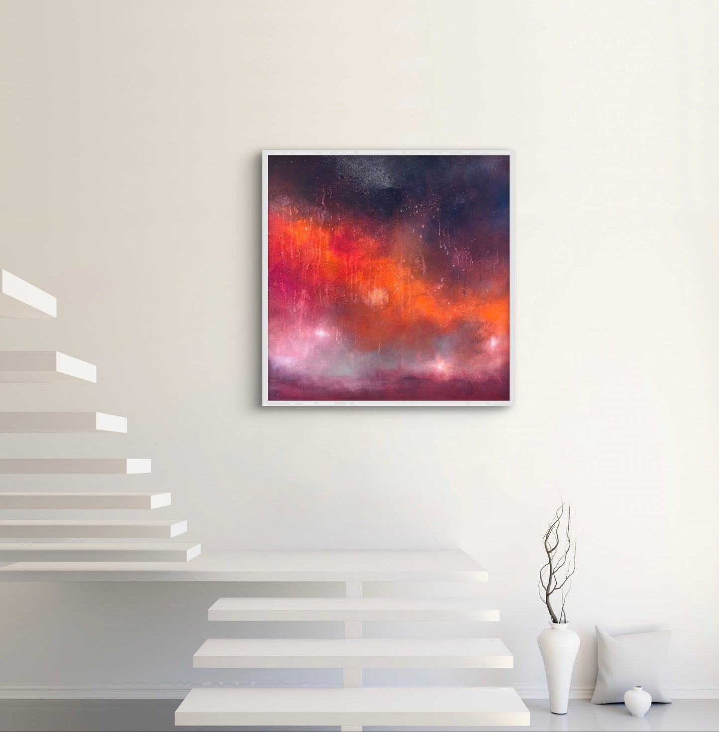 Dramatic oil sky sunset painting