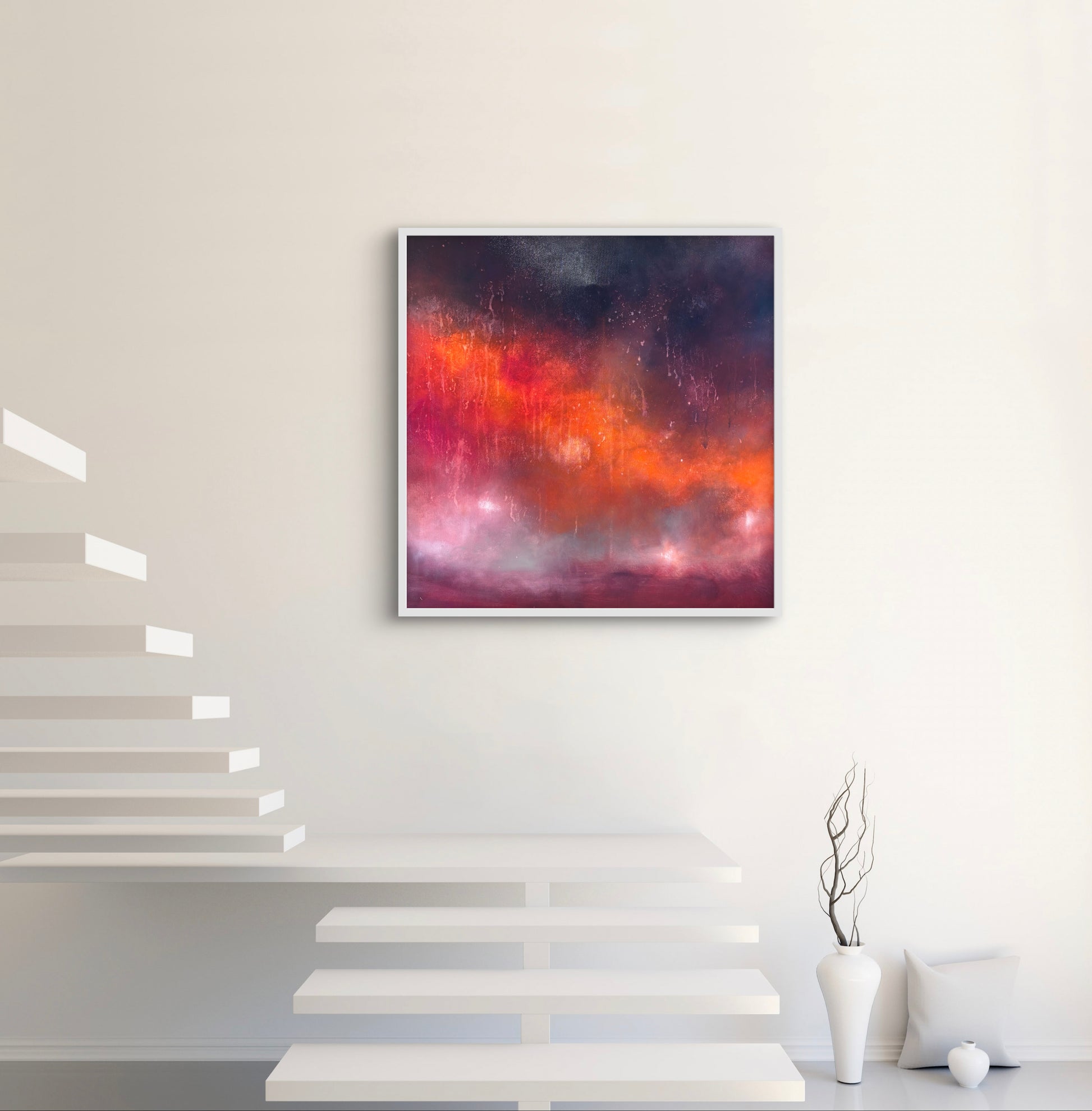 Dramatic oil sky sunset painting
