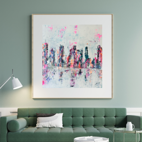 City Lights acrylic abstract contemporary laura kedzlie painting