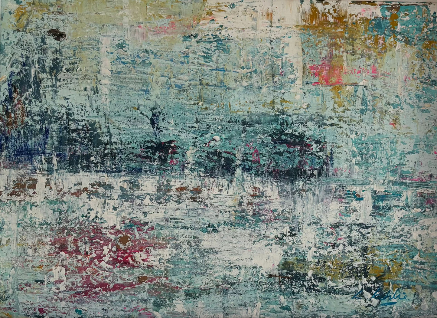 Cityscape abstract acrylic art laura kedzlie