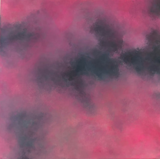 Dorset skies neon pink cloud painting laura kedzlie art