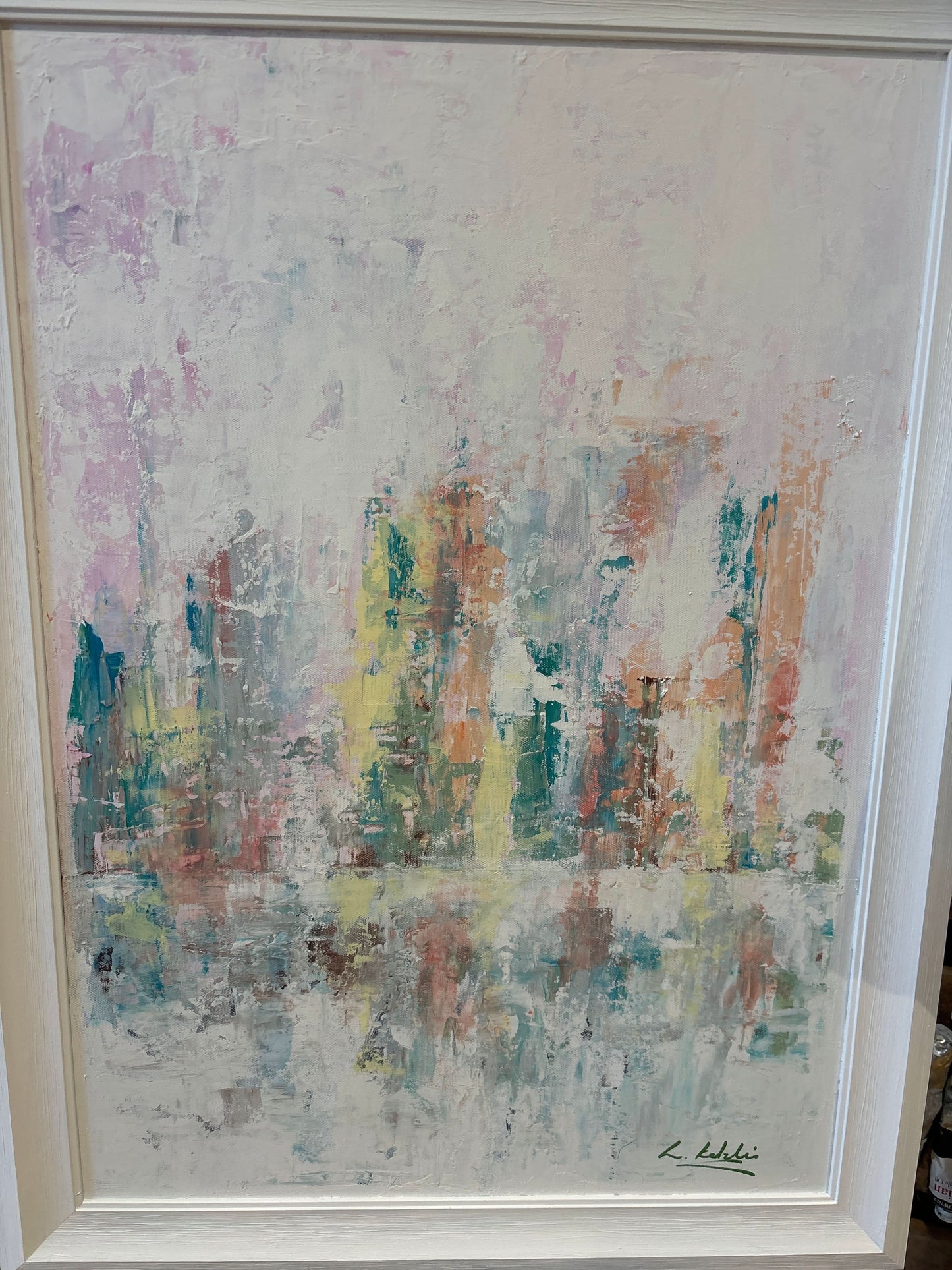 Framed abstract citycape London Calm laura kedzlie