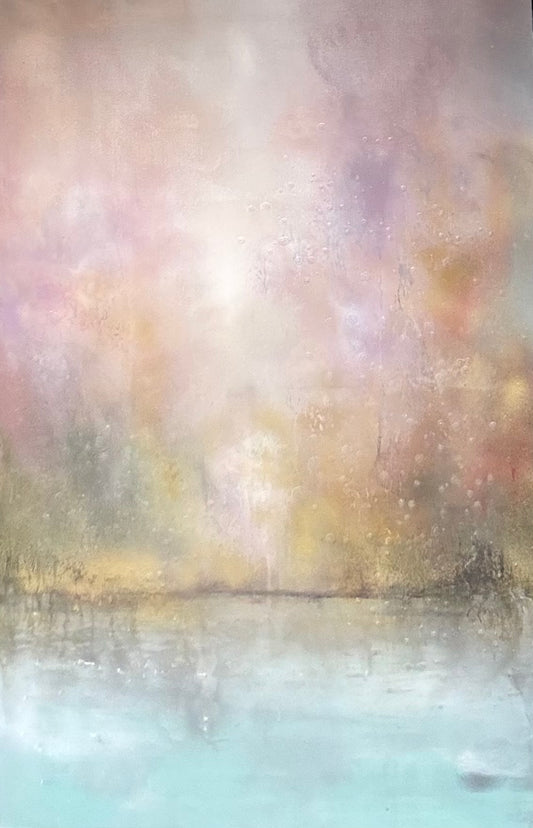 Laura Kedzlie contemporary abstract lake painting