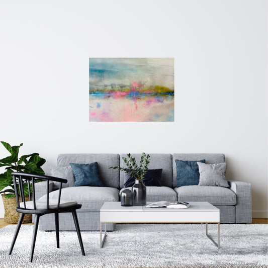 Abstract gold leaf landscape painting 