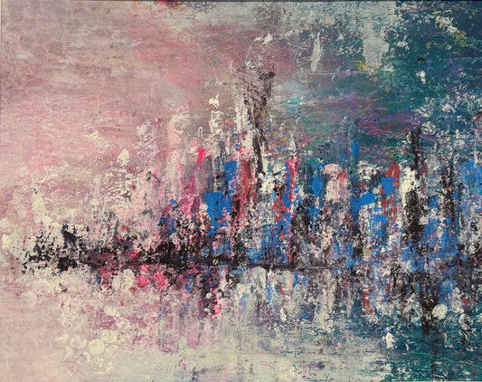 illuminated abstract acrylic london painting