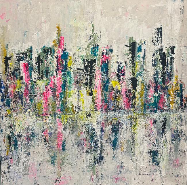 London Town abstract cityscape painting laura kedzlie art