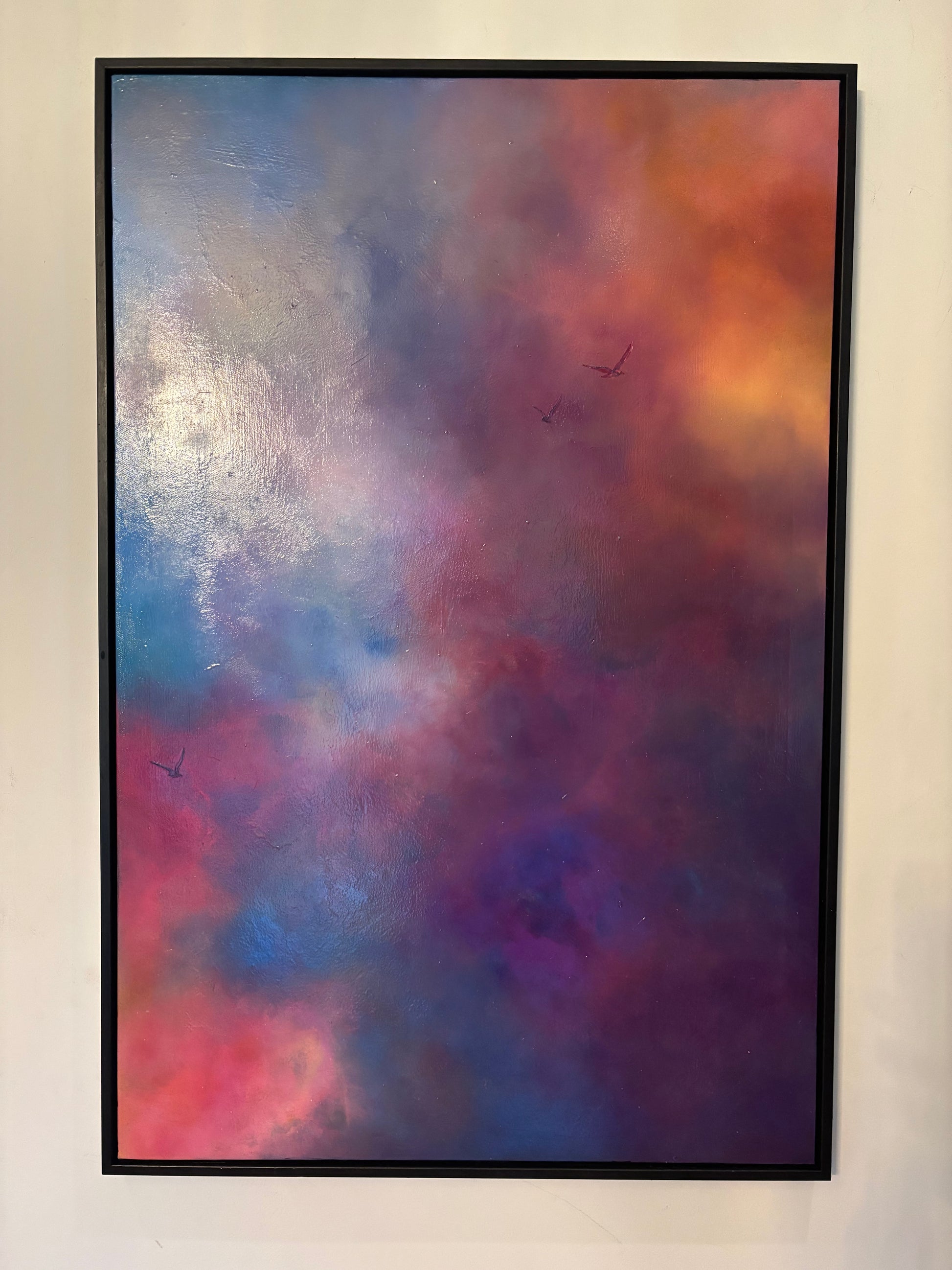 Love came first abstract purple cloud acrylic painting