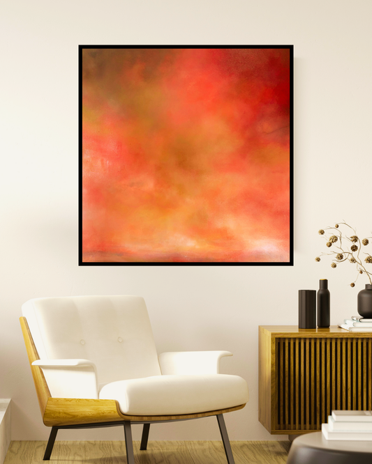 Neon skies orange pink sunset sky painting