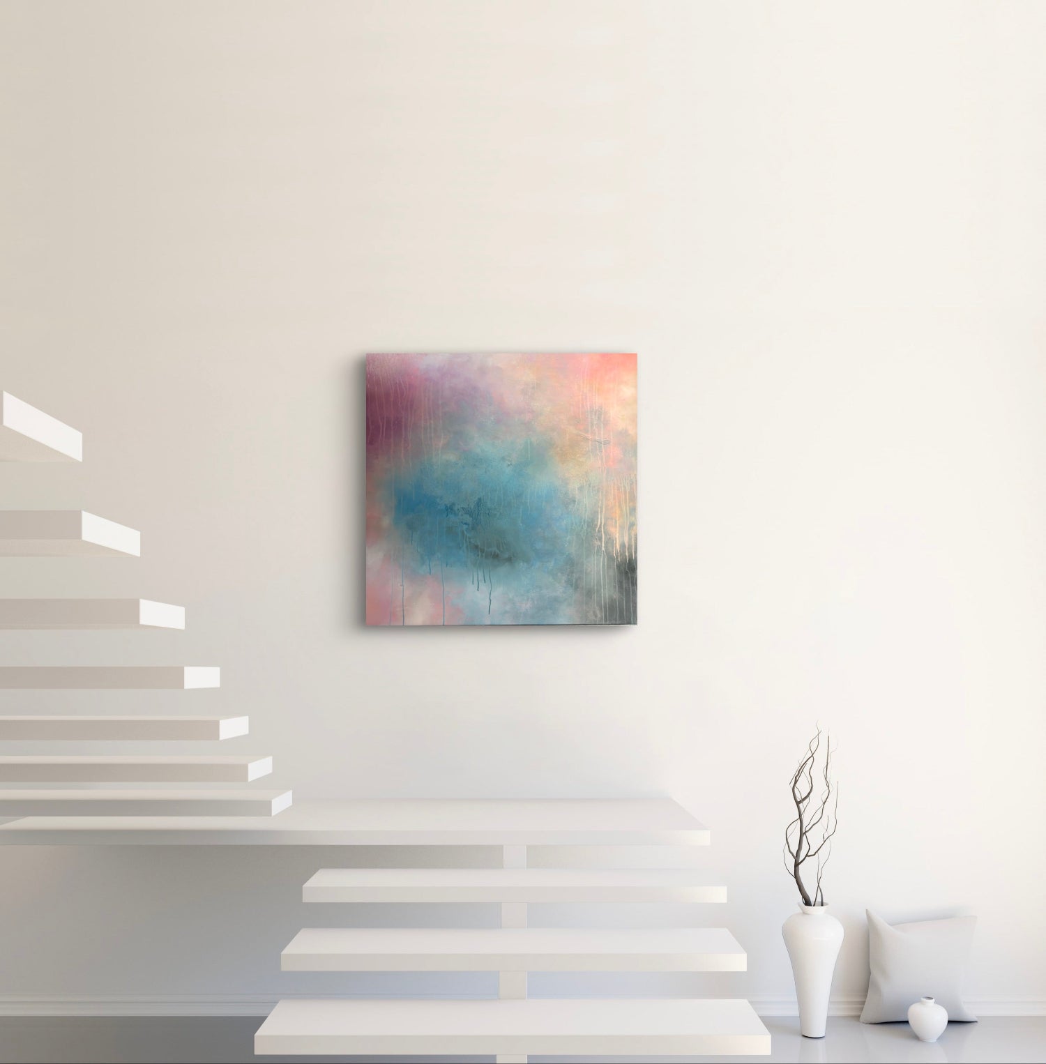 Dreamy summer cloud art painting