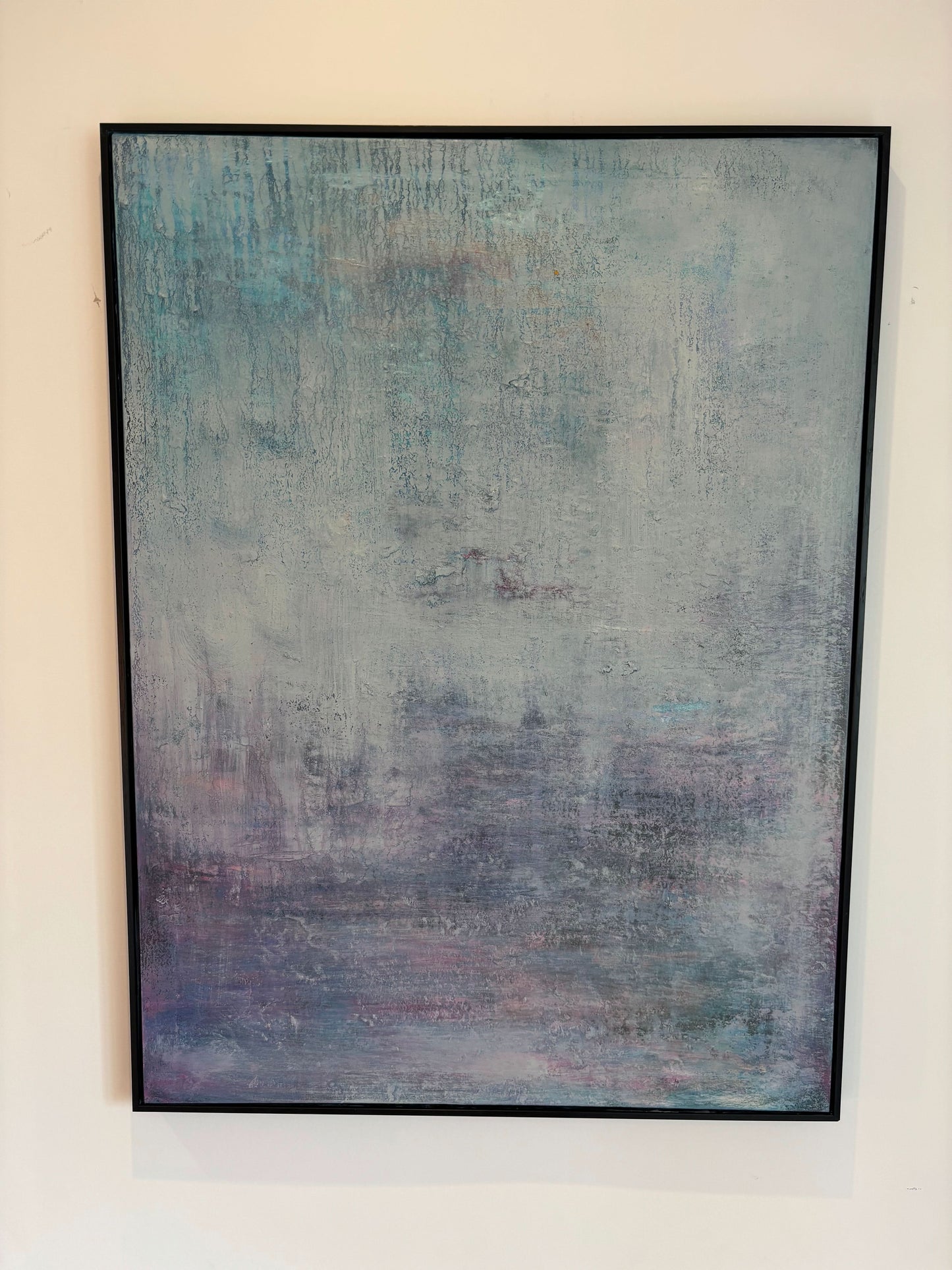 Tranquility abstract contemporary painting art blue and pink