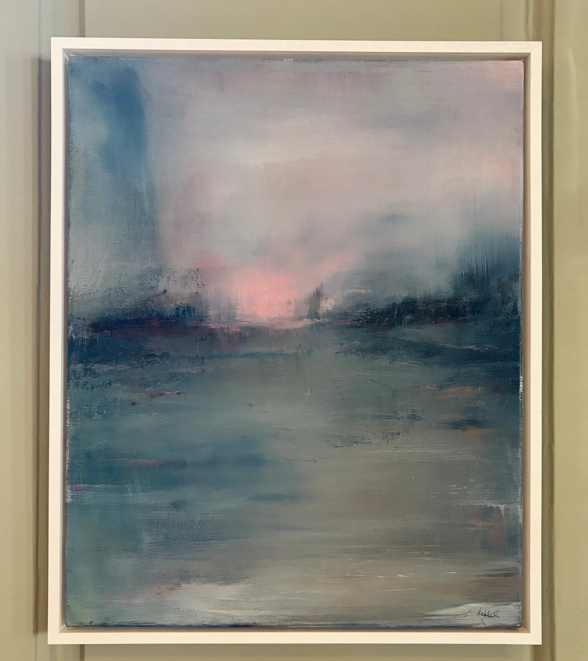 Woodlands at sunset landscape acrylic contemporary emotional painting laura kedzlie art 