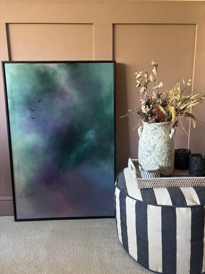 dreamscape purple cloud painting laura kedzlie art