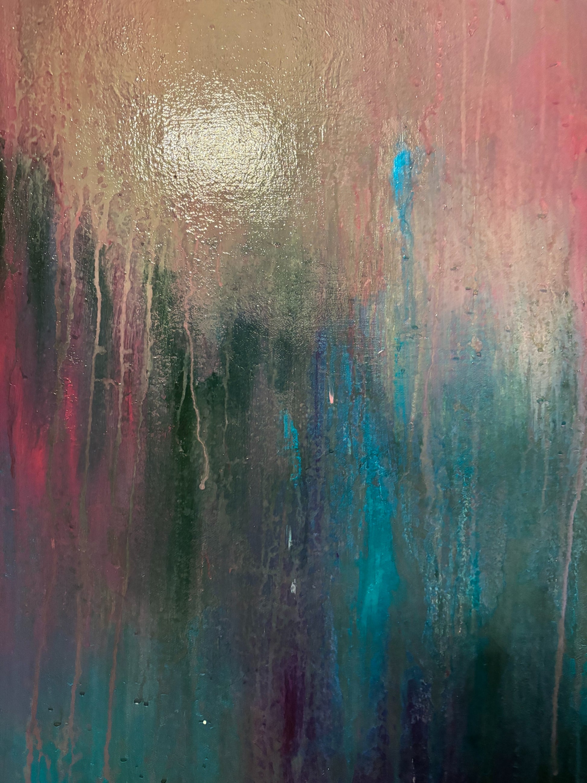 during the rain 2 abstract painting laura kedzlie art