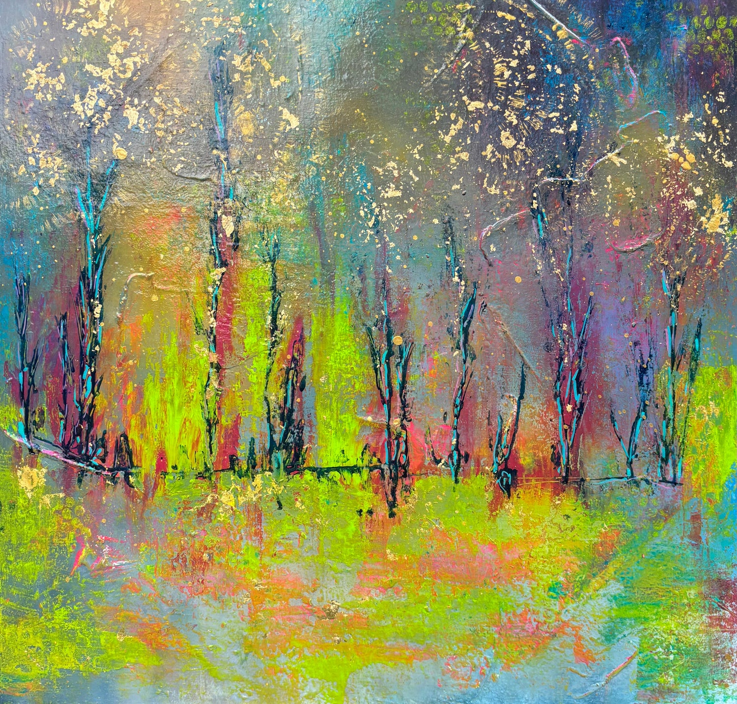 majorca skies laura kedzlie abstract art painting