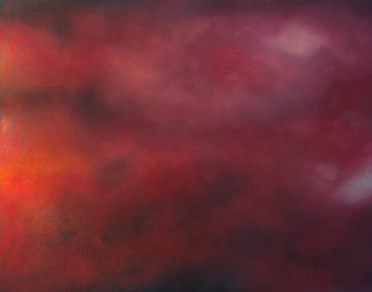 acrylic sunset sky painting