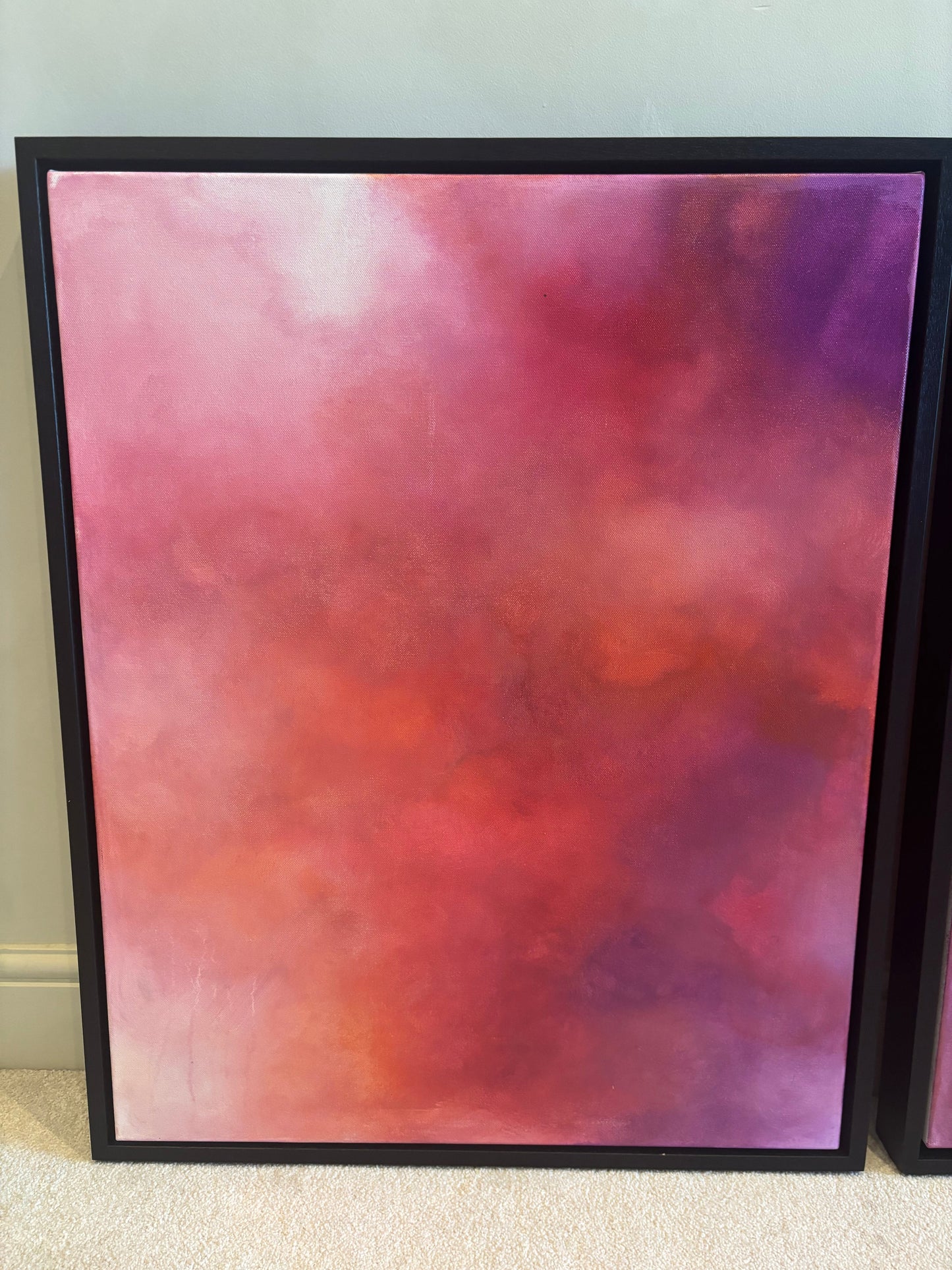 whispers in the cloud dramatic red cloud painting laura kedzlie art